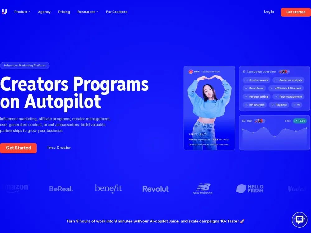 Upfluence homepage