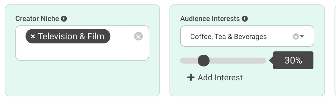Set audience interest between 30 and 40% to start.
