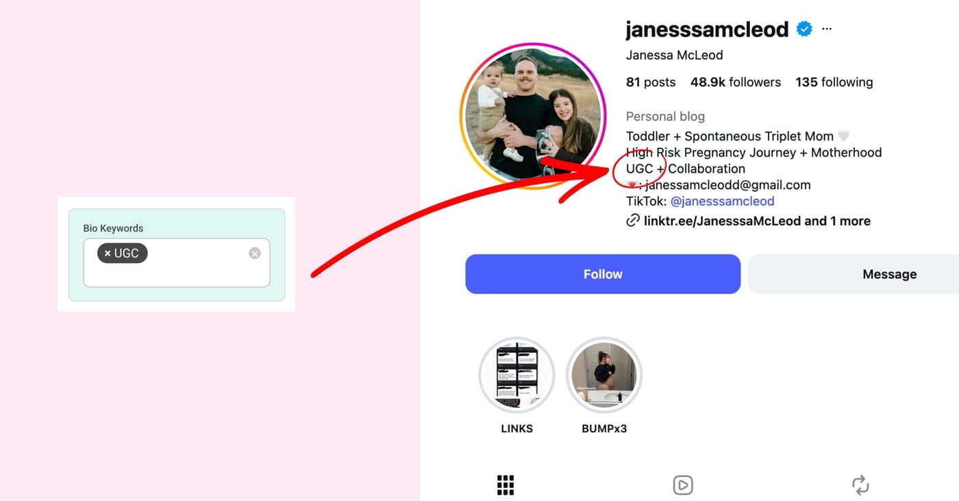 Find any creator worldwide by a keyword in their bio.