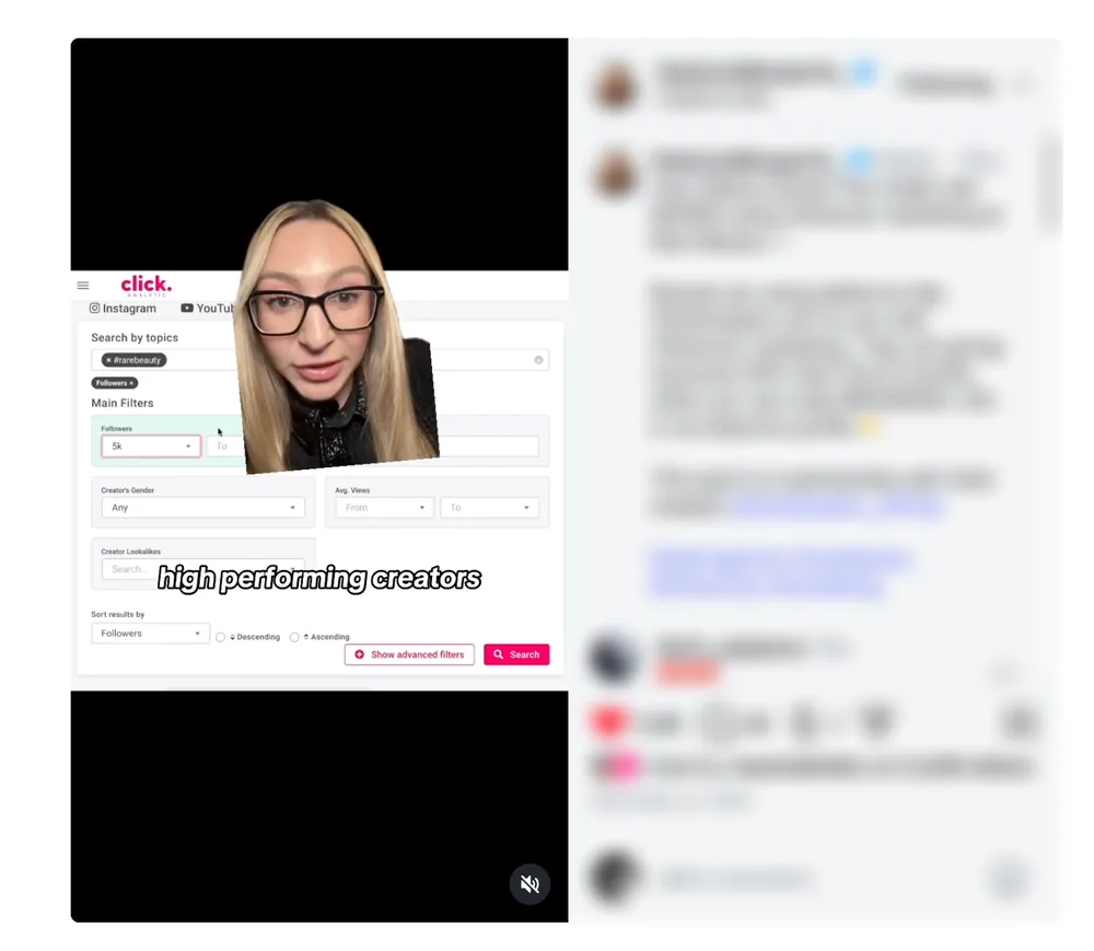 Instagram Reel by a creator partner featuring Click Analytic
