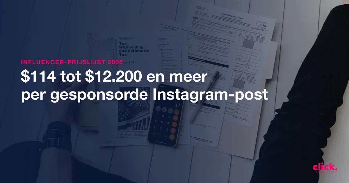 Influencer-prijslijst 2026: wat een Instagram-post kost per volgersklasse