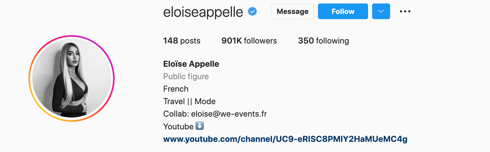 Eloïse Appelle Instagram profile.