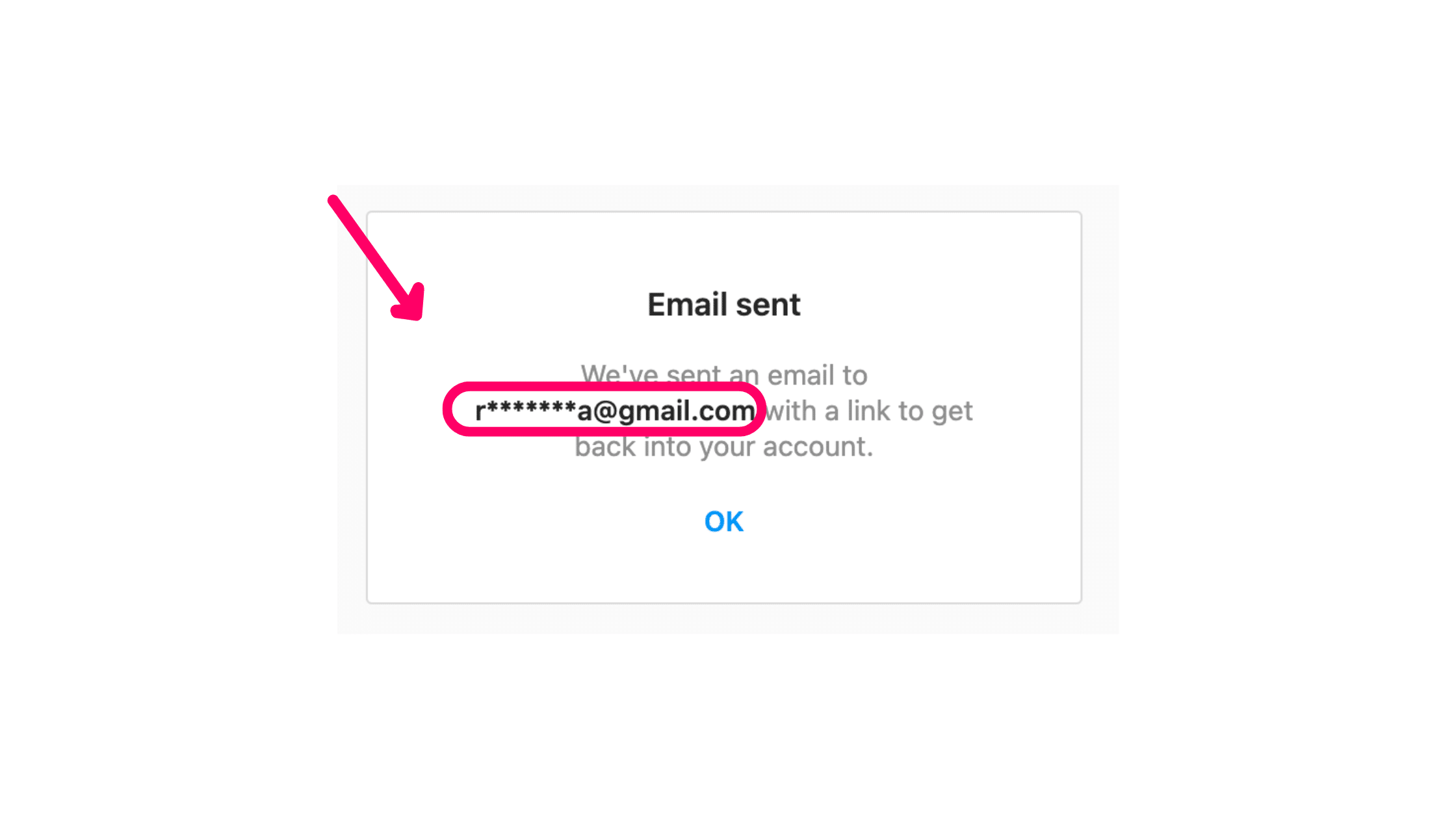 Email sent box from Instagram forgotten password feature.