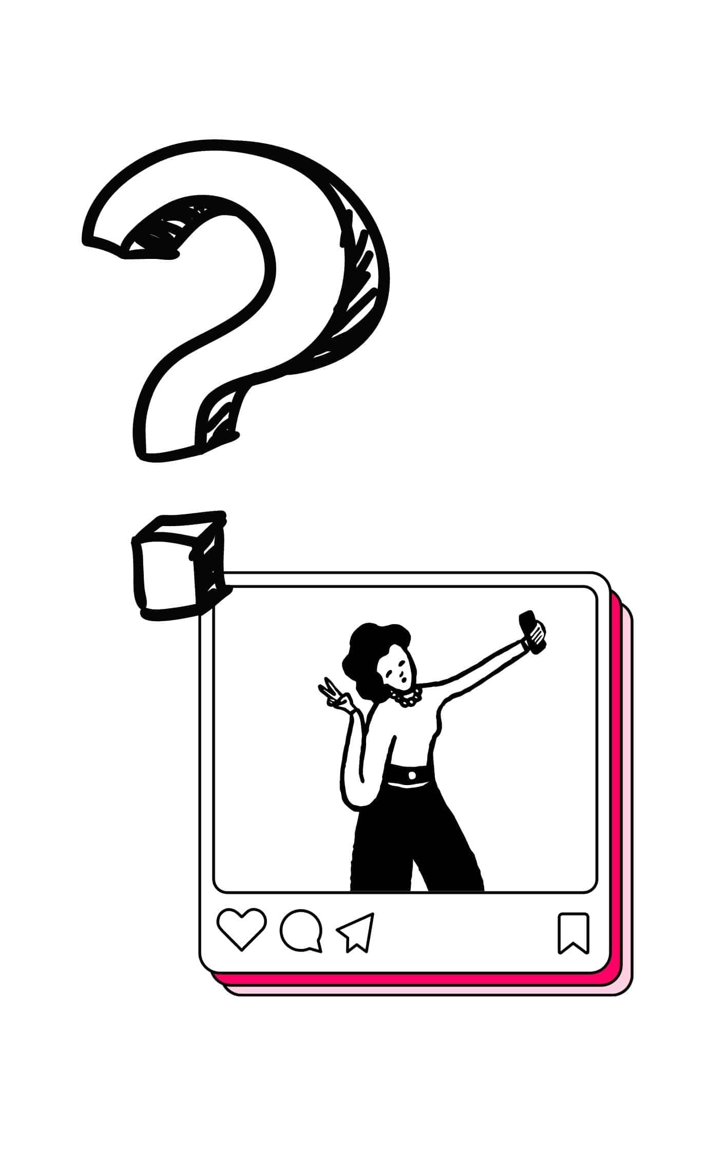 A drawing of a woman with a question mark over her head. Top Questions for Click Analytic vs. Skeepers.