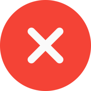 A red circle with an x in the middle.