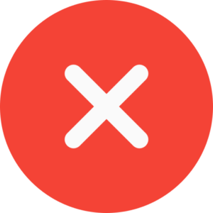 A red circle with an x in the middle.