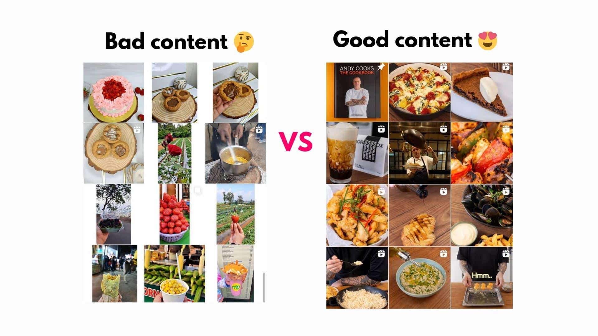 Bad content vs good content.