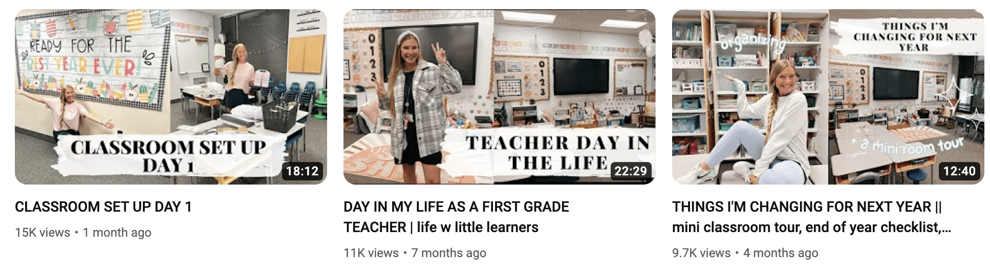 A series of youtube videos about teaching in the classroom from influencer lifewlittlelearners.