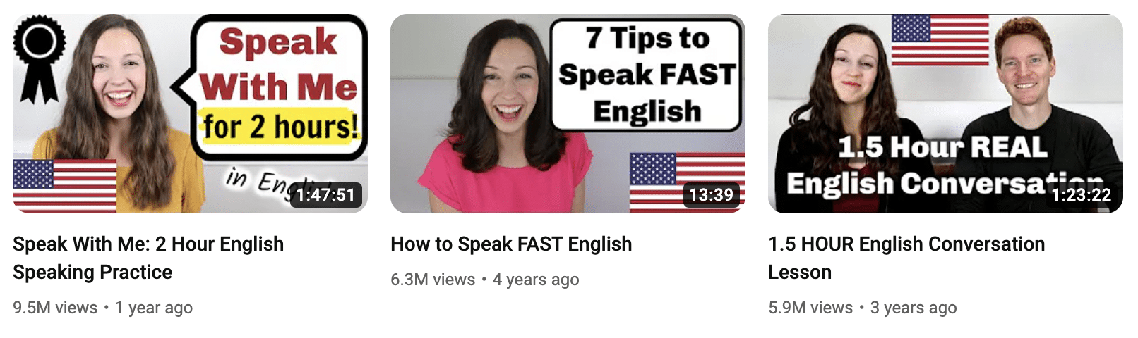 Speak English With Vanessa top Youtube videos as one of the best teacher youtube channels.