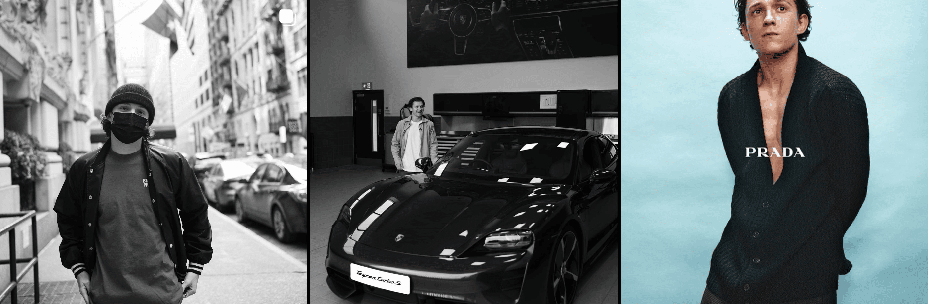 A black and white photo of a man and a car.