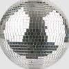 A silver disco ball on a white background.