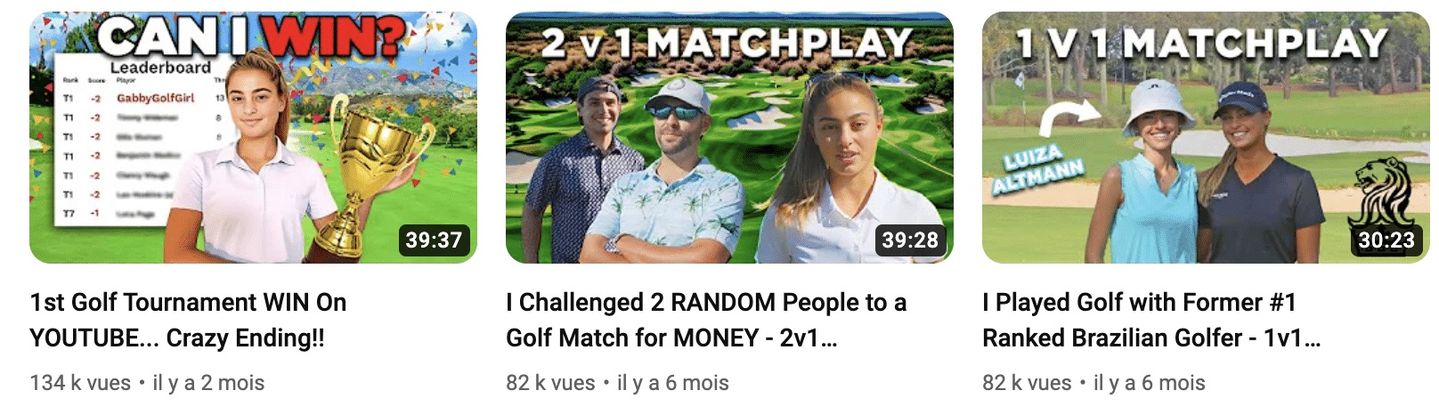 A group of people are playing golf on youtube.