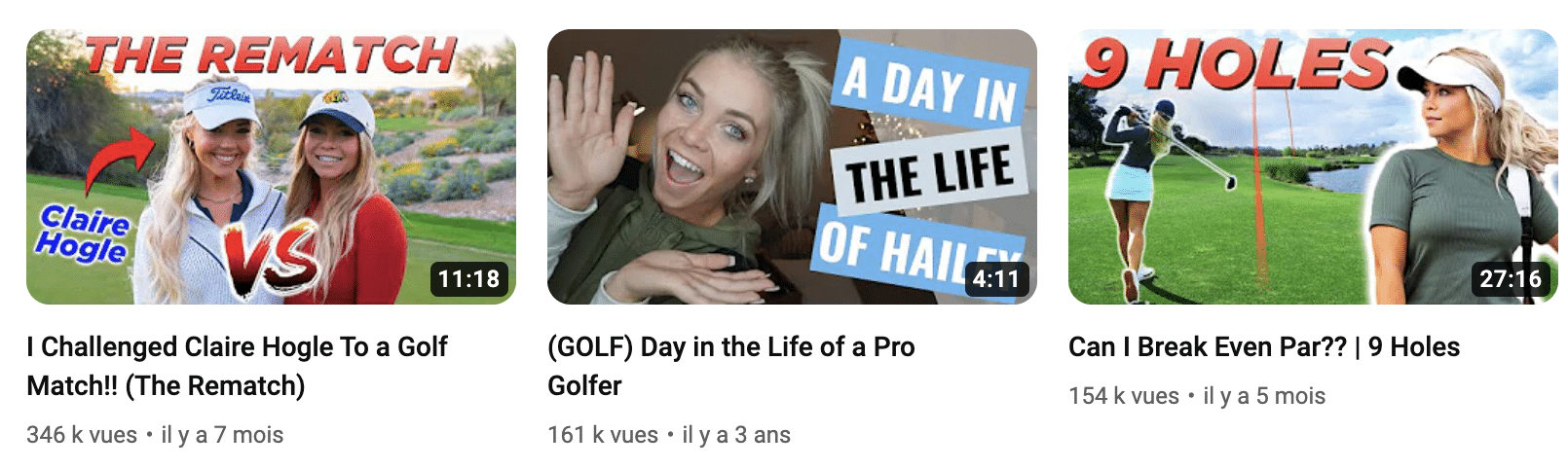 A youtube video showing a group of people playing golf.