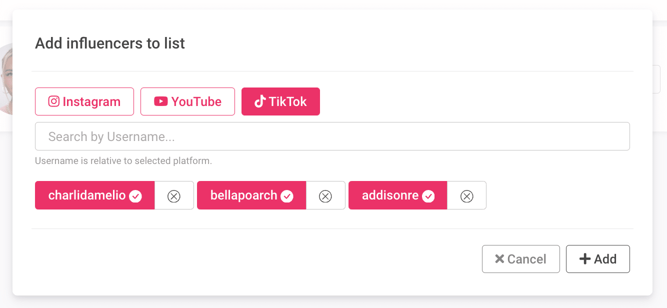 Find TikTok emails and add them to Click Analytic's list feature.