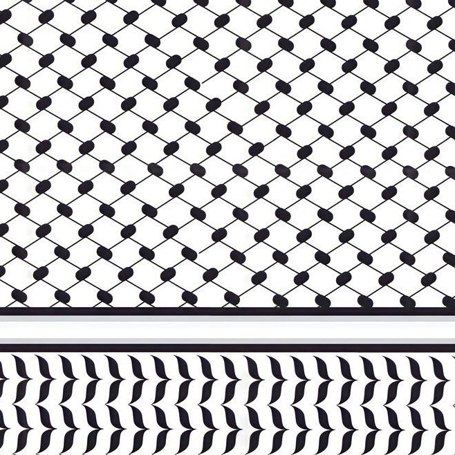 A black and white pattern on a white background.