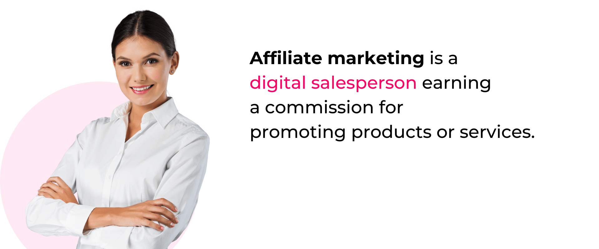 Affiliate marketing is a digital salesperson learning a commission for promoting products and services.