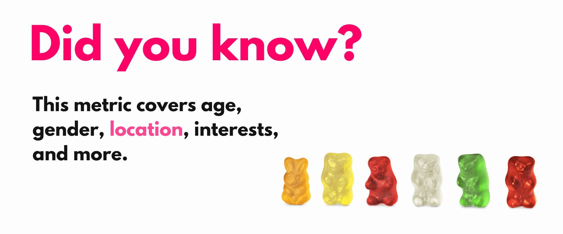 Did you know? this metric covers age, gender, location, interest, and more.