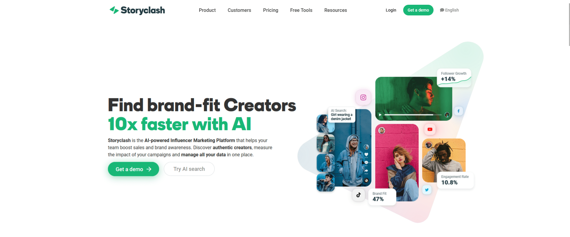 A website with the words brand-fit creators with ai.