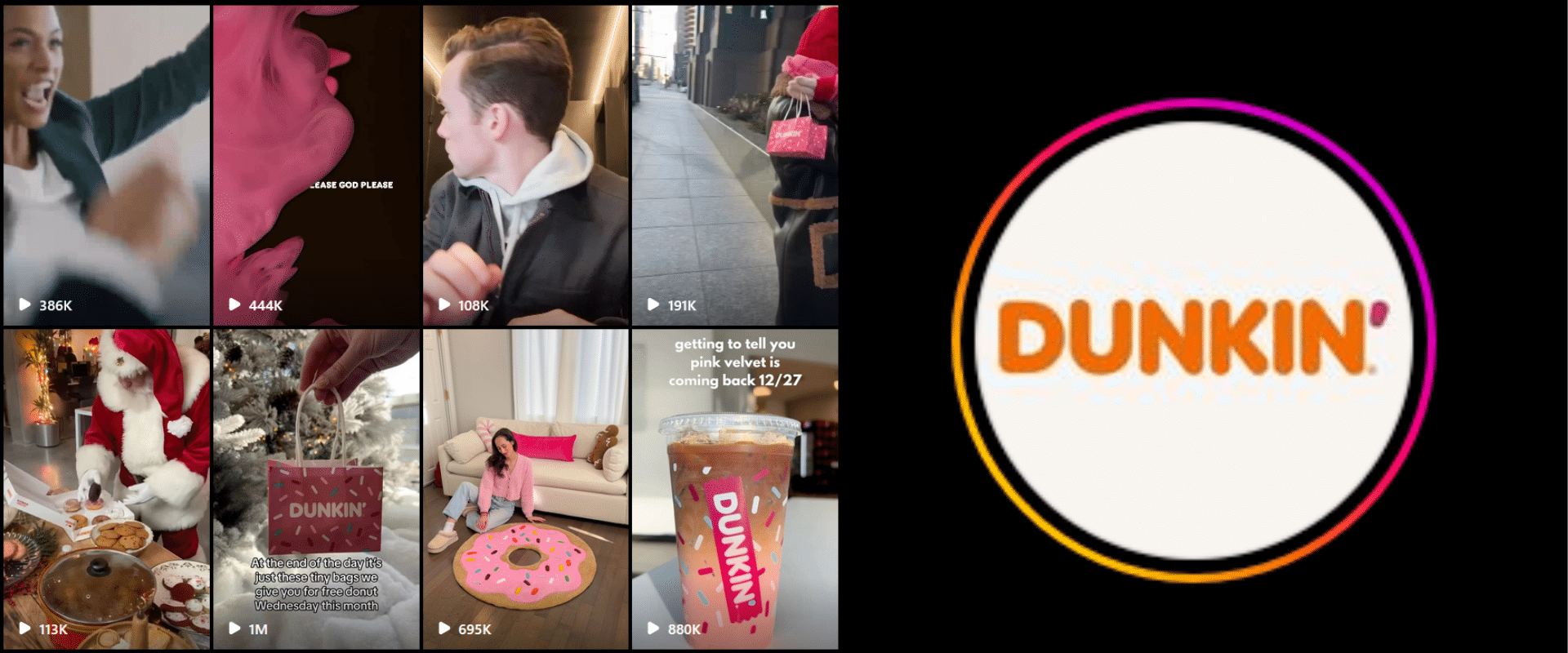 Dunkin' donuts instagram ad.