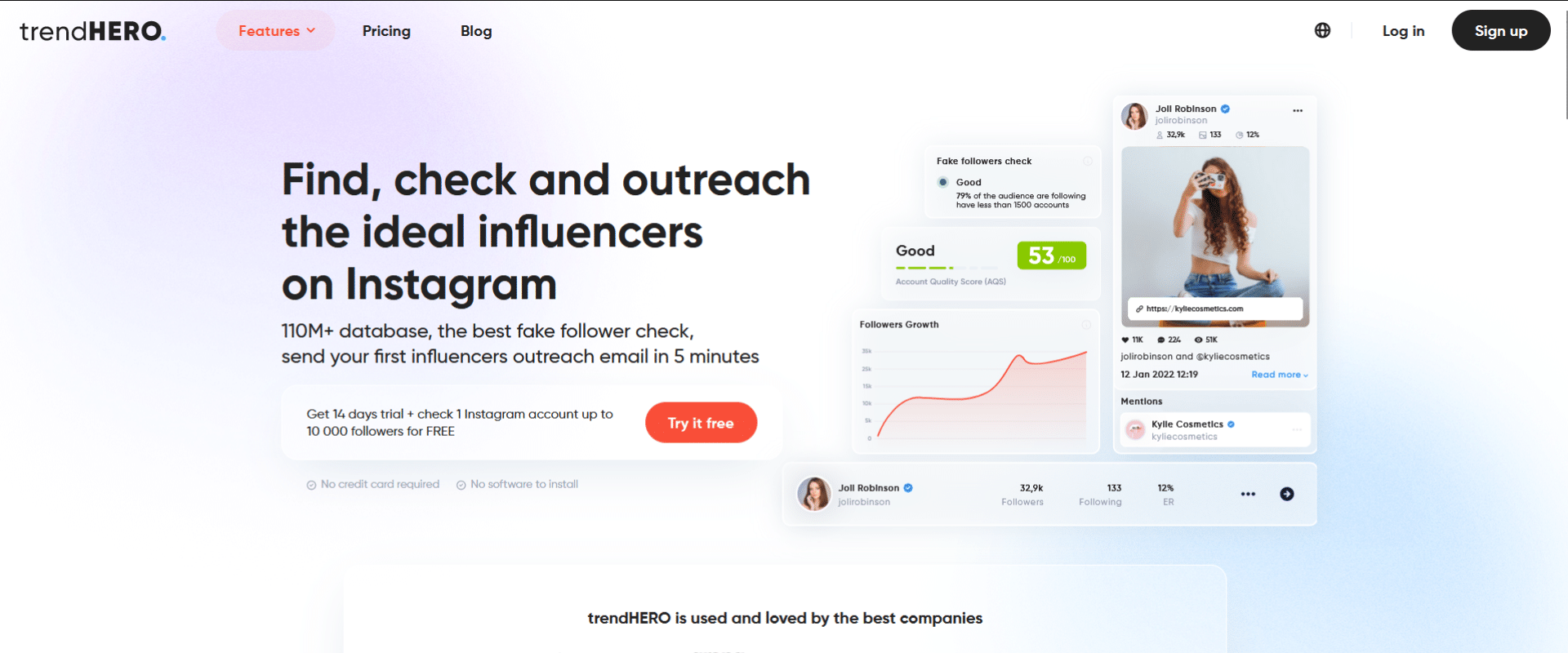 TrendHERO Review: An instagram page with the words instagram influencers.