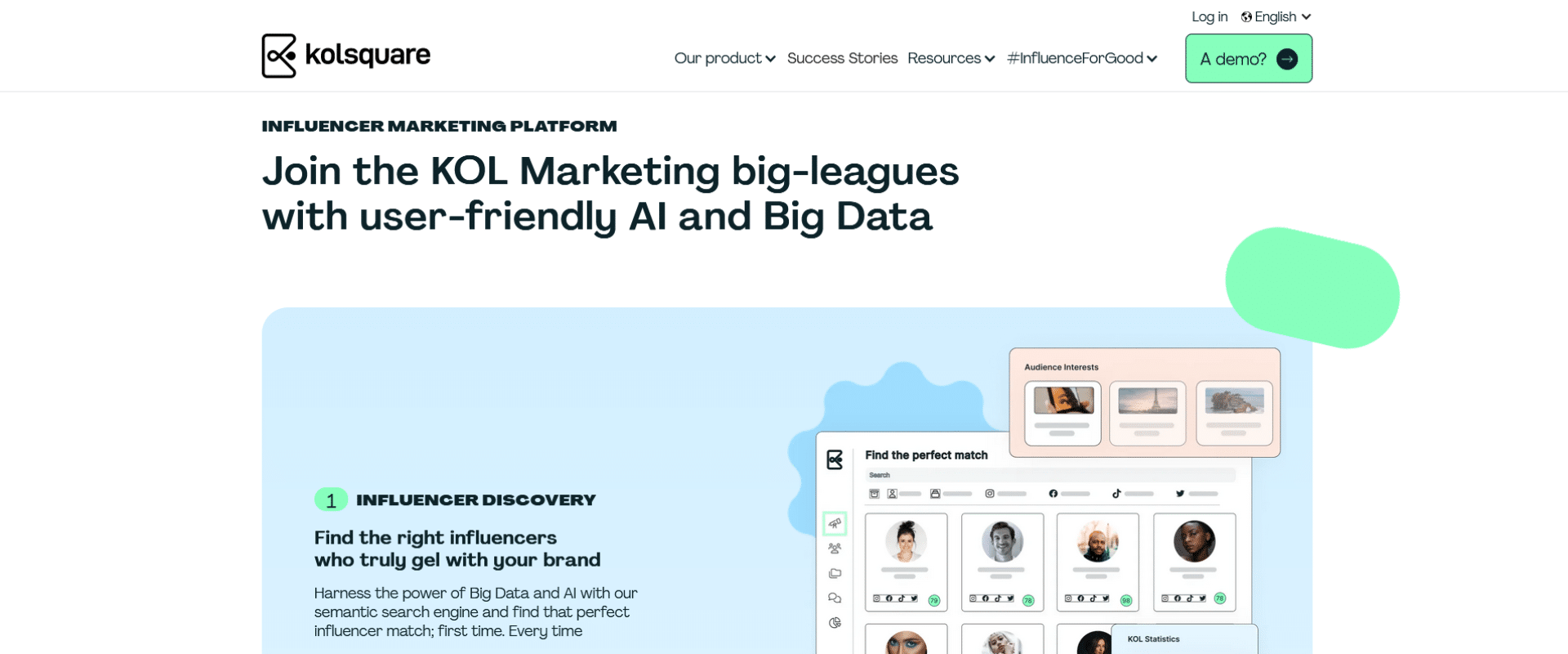 The homepage of a website with the words'join the kool marketing big leagues with friendly ai and big data.