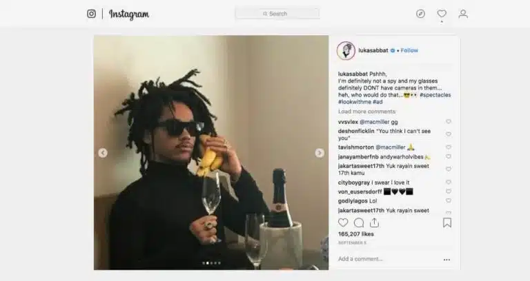 A picture of a man with dreadlocks on his instagram.