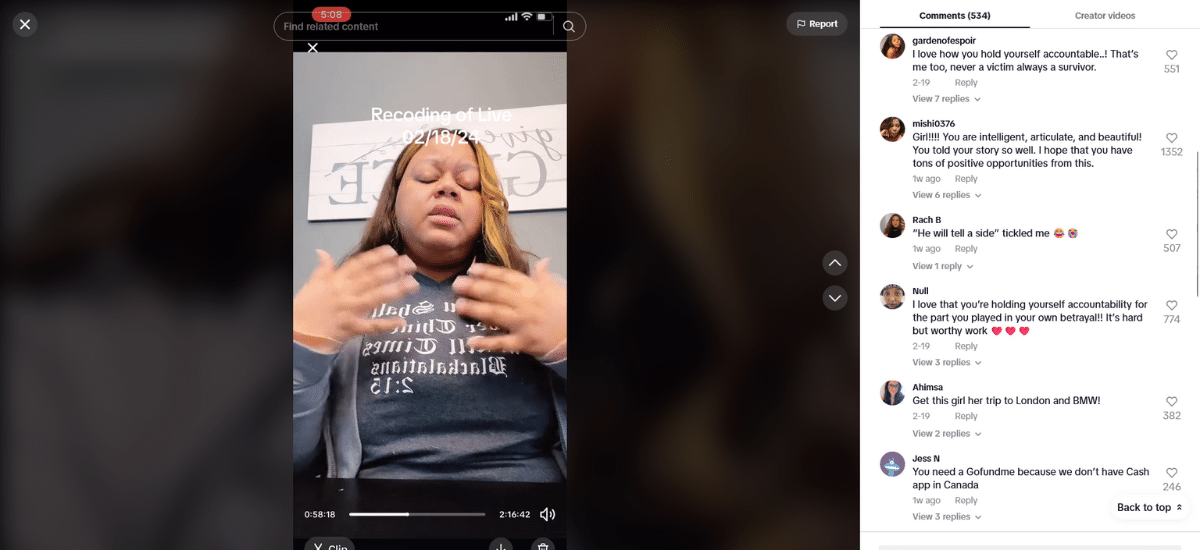 Reesa Teesa gets hundreds of comments on her TikTok videos.