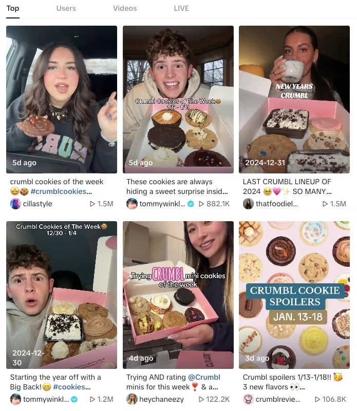 Crumbl Content Creator UGC