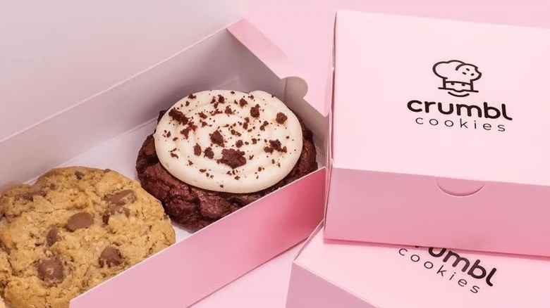 pink Crumbl Cookies box