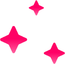 Three bright pink, four-pointed stars of varying sizes on a transparent background. Three bright pink, four-pointed stars of varying sizes on a transparent background.