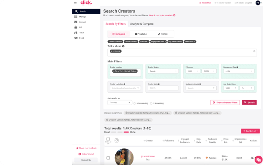Click Analytic: Influencer Marketing Platform For Ecom Brands 16 focus 01 mobile, from Click Analytic an influencer marketing platform