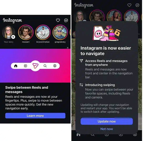 La nouvelle interface d'Instagram expliquée : Pourquoi vos Reels et DMs sont désormais différents