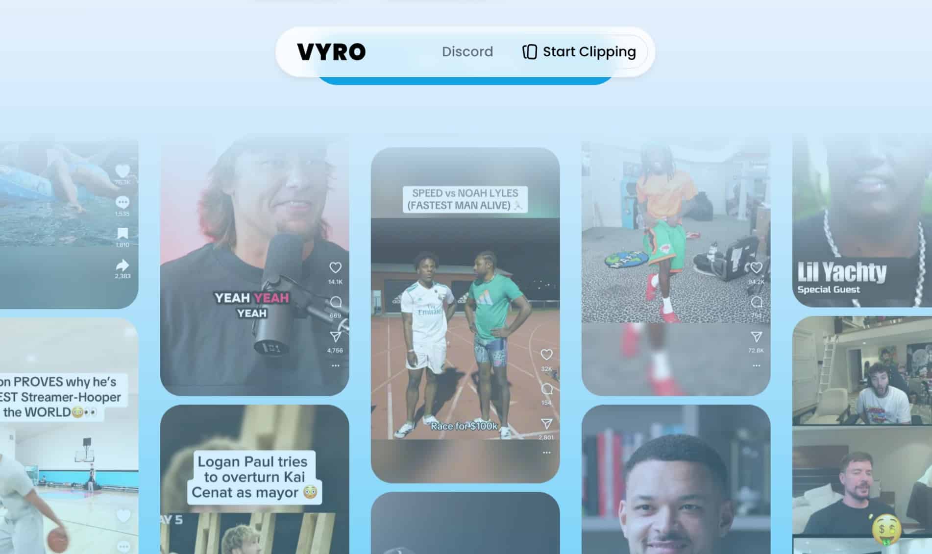 Mrbeast Launches Vyro: 5 Big Things To Know 2 A screenshot of the VYRO platform interface showing various video thumbnails, a navigation bar with