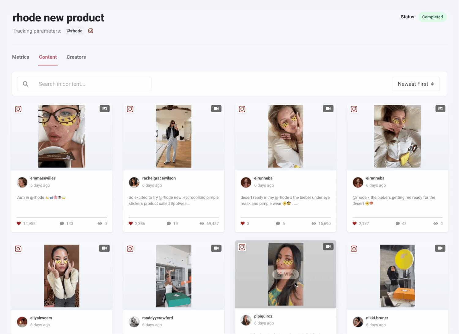 Social Listening Is Now Live: Track Every Brand Mention On Instagram &Amp; Tiktok 5 Gif of social listening feature on click analytic to see top posts from brand mentions