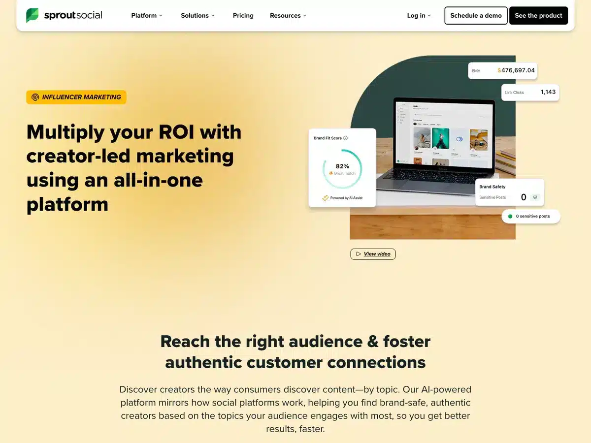 Modash Alternatives: 11 Top Competitors Compared (2026 Update) 10 Tagger by Sprout Social influencer marketing platform homepage