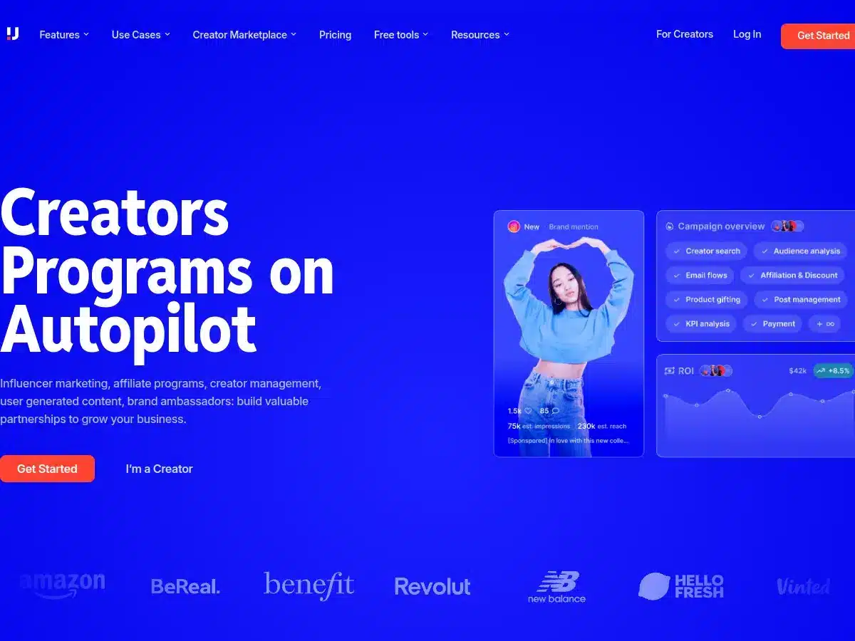 Modash Alternatives: 11 Top Competitors Compared (2026 Update) 3 Upfluence influencer marketing platform homepage