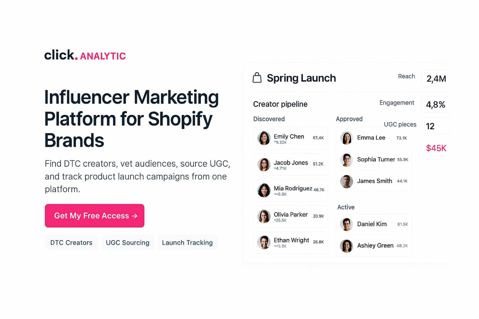 Influencer Marketing Solutions 3 Shopify brand view: product-fit creator shortlist