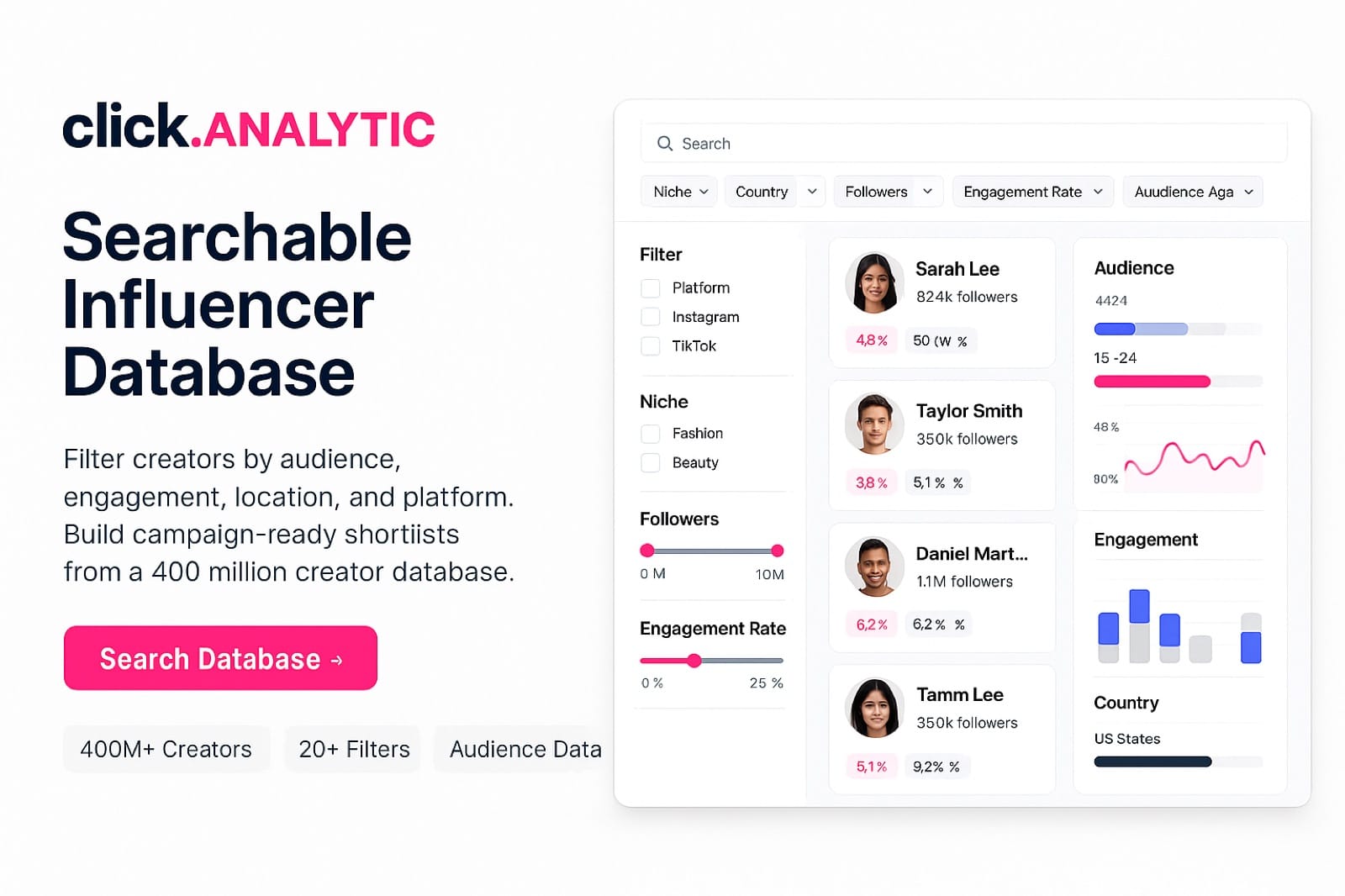 Influencer Marketing Solutions 6 Food creator discovery view