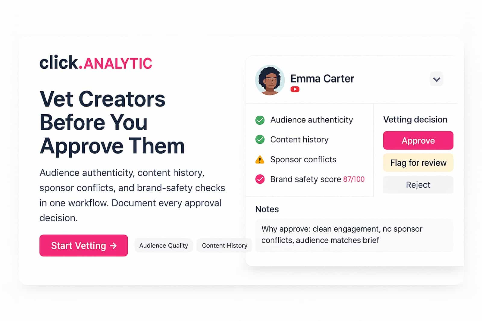Influencer Marketing Solutions 4 B2B view: expert creator vetting